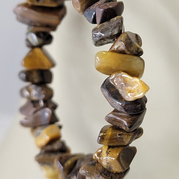 Tigereye Chip Dangle Earrings - Picture 3 of 10